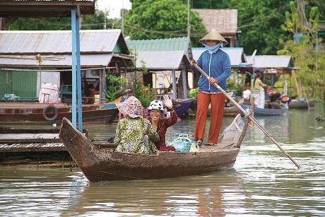 Visiting a floating village in Cambodia